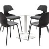 Bari 4-hengen Ruokailuryhmä Ø100cm Valkoinen/musta -Veke Myymälä bari poyta valkoinen ja mustat bari tuolit 1