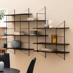 Ei Brändiä Belfast Seinähylly 196x25x111 Cm Musta -Veke Myymälä belfast seinahylly 195x25x111cm musta 7