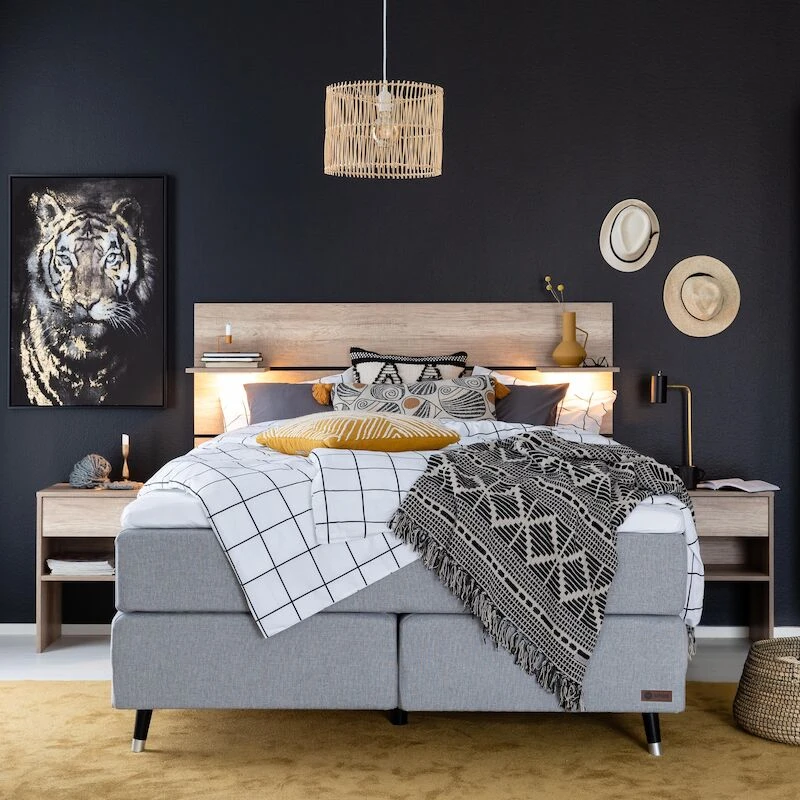 Hiipakka Black Sängynpäädyn Hyllysetti (2 Hyllyä) Valkoinen - Image 3