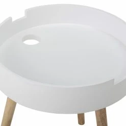 Bloomingville Pyöreä Sivupöytä 38 Cm Valkoinen -Veke Myymälä bloomingville sivupoyta valkoinen