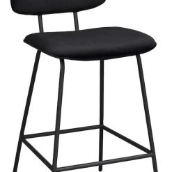 Rowico Bryan Baarituoli Musta Sametti/mustat Metalli Jalat -Veke Myymälä bryan baarituoli musta2