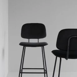 Rowico Bryan Baarituoli Musta Sametti/mustat Metalli Jalat -Veke Myymälä bryan baarituoli musta6