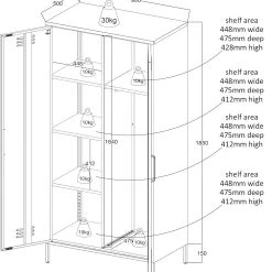Eureka Carbon Korkea Kaappi 90x50 Cm Musta 9 Eureka Carbon Korkea Kaappi 90x50 Cm Musta -Veke Myymälä carbon korkea kaappi musta mittakuva