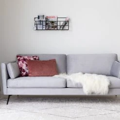 Veke Carlo 3,5-istuttava Sohva Vaaleanharmaa Monolith 84, Musta Metallijalka ME-18