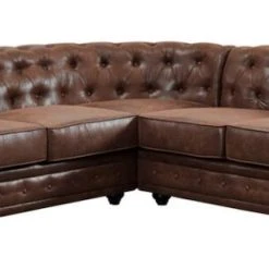 Veke Chesterfield Vintage Kulmasohva 2K2 Tummanruskea