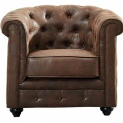 Veke Chesterfield Vintage Nojatuoli Tummanruskea -Veke Myymälä chesterfield armchair 1