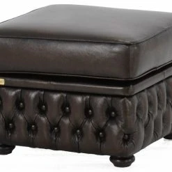 Veke Chesterfield Rahi 56x56x41cm Punaruskea Rub-off Nahka, Wenge Jalat -Veke Myymälä chesterfield rahi ruskea nahka 4 1 1