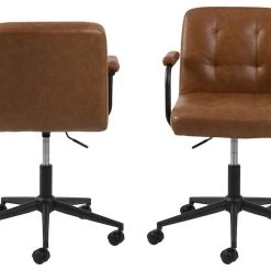 Cosmo Työtuoli Ruskea PU-keinonahka Brandy 691B -Veke Myymälä cosmo tyotuoli ruskea pu nahkaverhoiltu 8