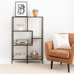 Eureka Dawson Hylly 80x33x120 Cm Musta/tammi -Veke Myymälä dawson hylly 80x33cm web 7