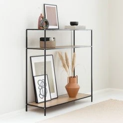 Eureka Dawson Sivupöytä 120x40x125 Cm Musta/tammi