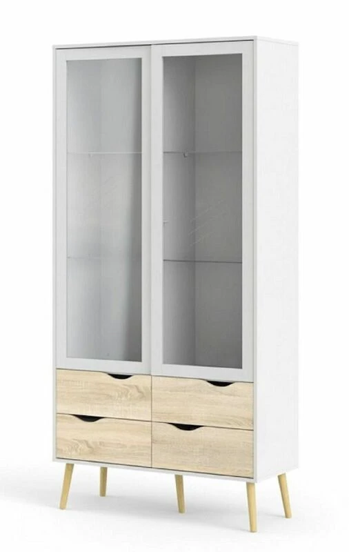 Tvilum Delta Vitriini 2-ovella Valkoinen/tammi 3 Tvilum Delta Vitriini 2-ovella Valkoinen/tammi