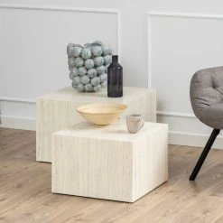 Ei Brändiä Dice Sarjapöytä 2-osainen Travertiini -Veke Myymälä dice 2 osainen sarjapoyta travertiini 4