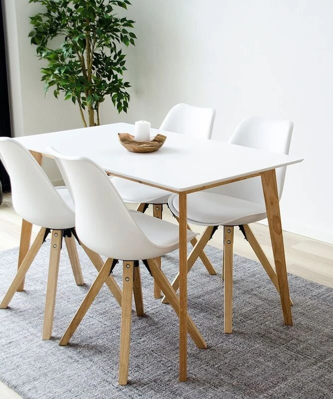 House Nordic Vojens-Bergen 4-hengen Ruokailuryhmä Valkoinen/luonnonväri 3 House Nordic Vojens-Bergen 4-hengen Ruokailuryhmä Valkoinen/luonnonväri