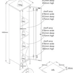 Veke Floora Korkea Metallikaappi 38x40x185 Cm Valkoinen