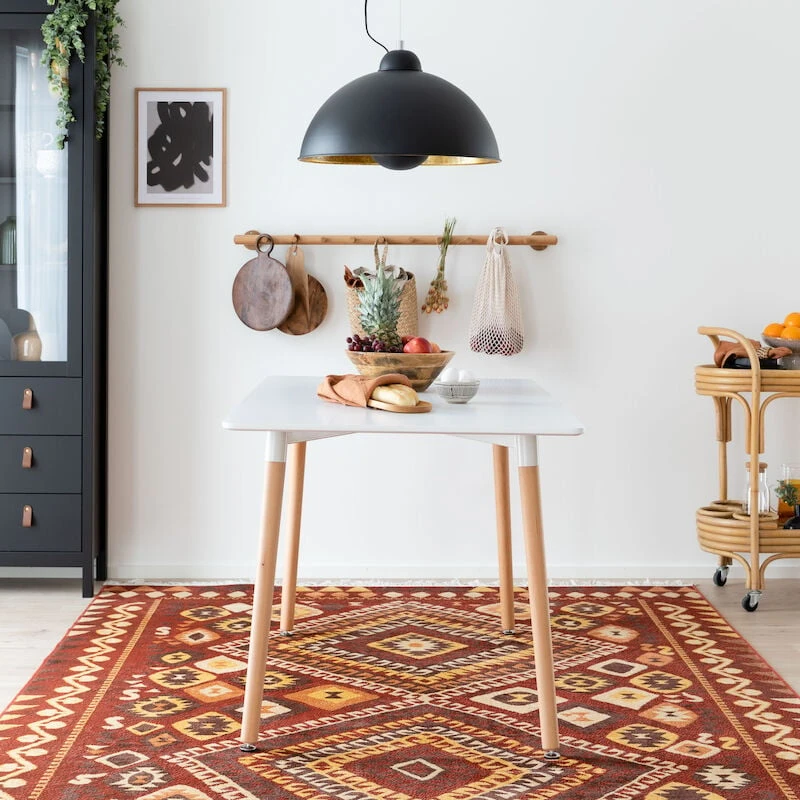 Veke Fox Ruokapöytä 140x80 Cm Valkoinen, Luonnonväriset Jalat 6 Veke Fox Ruokapöytä 140x80 Cm Valkoinen, Luonnonväriset Jalat - Image 4