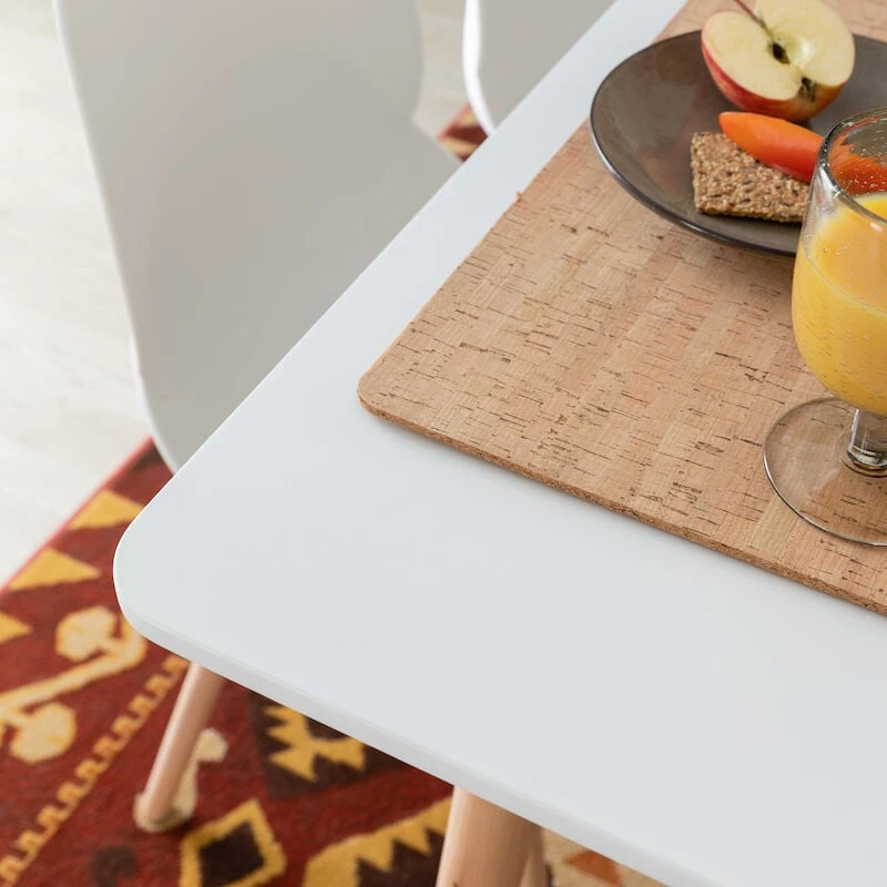 Veke Fox Ruokapöytä 140x80 Cm Valkoinen, Luonnonväriset Jalat 7 Veke Fox Ruokapöytä 140x80 Cm Valkoinen, Luonnonväriset Jalat - Image 5