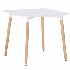 Veke Fox Ruokapöytä 80x80 Cm Valkoinen, Luonnonväriset Jalat -Veke Myymälä fox ruokapoyta 80 weeb