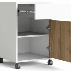 Tvilum Funktion Laatikosto Pyörillä Valkoinen/tammi -Veke Myymälä funktion laatikosto pyorilla2