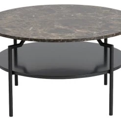 Ei Brändiä Goldington Pyöreä Sohvapöytä Ø80 Cm Ruskea Marmori/musta -Veke Myymälä goldington pyorea sohvapoyta ruskea marmori 5