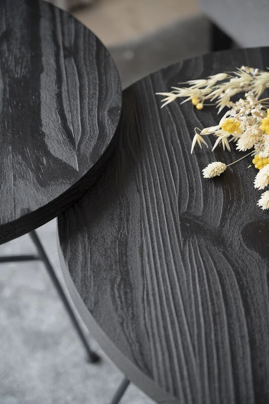 Rowico Grafton Sarjapöytä Ø50/Ø40 Musta/musta Metalli 3 Rowico Grafton Sarjapöytä Ø50/Ø40 Musta/musta Metalli