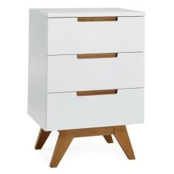 Veke Hanko Lipasto 3-laatikkoa Valkoinen/tammi