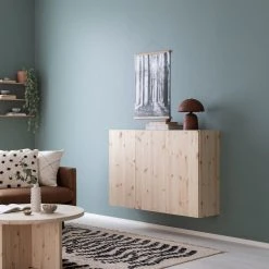 Veke Havu Kaappi 120x32 Cm Puuvalmis -Veke Myymälä havu kaappi puuvalmis 120cm seinalla web 20