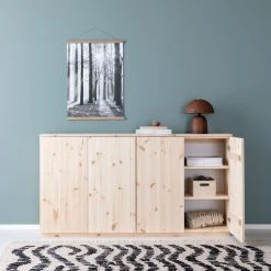 Veke Havu Senkki 160x32 Cm Puuvalmis -Veke Myymälä havu kaappi puuvalmis 160cm sokkelilla ja kannella web 30