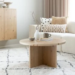 Veke Havu Pyöreä Sohvapöytä Ø80 Cm Puuvalmis -Veke Myymälä havu sohvapoyta 80cm hiekka web 9