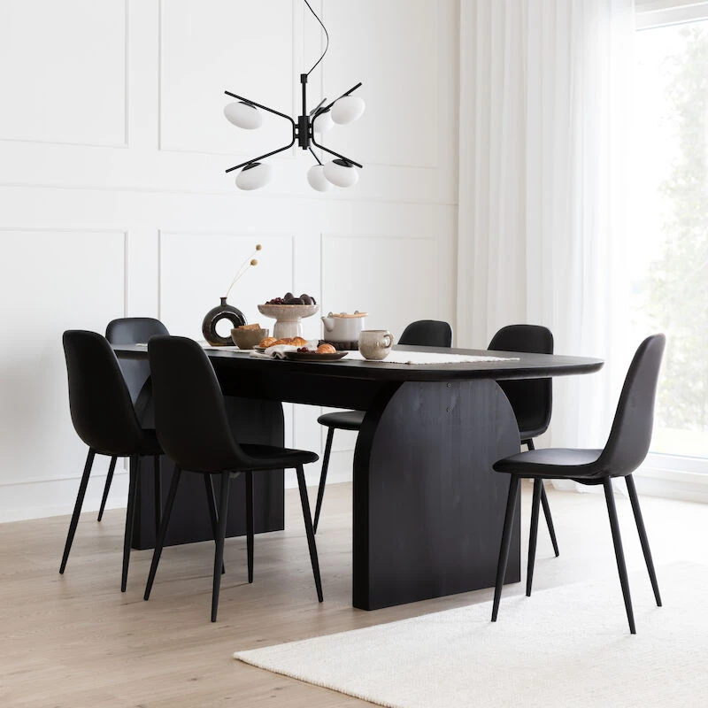 Veke Hermanni-Stockholm 6-hengen Ruokailuryhmä Hiili/musta 3 Veke Hermanni-Stockholm 6-hengen Ruokailuryhmä Hiili/musta