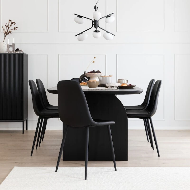 Veke Hermanni-Stockholm 6-hengen Ruokailuryhmä Hiili/musta 4 Veke Hermanni-Stockholm 6-hengen Ruokailuryhmä Hiili/musta - Image 2