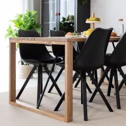 Veke Honka-Bergen 6-hengen Ruokailuryhmä Antiikki/musta -Veke Myymälä honka lankkupoyta 180x90 antiikkipetsattu bergen tuoli musta web 10