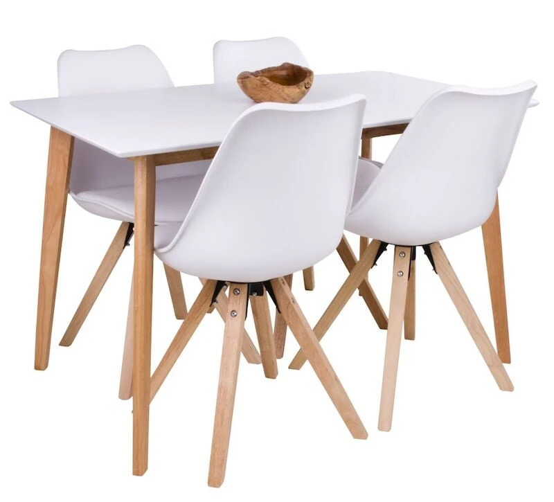 House Nordic Vojens-Bergen 4-hengen Ruokailuryhmä Valkoinen/luonnonväri 4 House Nordic Vojens-Bergen 4-hengen Ruokailuryhmä Valkoinen/luonnonväri - Image 2