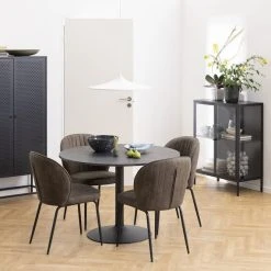 Ei Brändiä Ibiza Pyöreä Ruokapöytä Ø110 Cm Marmori Musta -Veke Myymälä ibiza pyorea ruokapoyta 110cm musta marmori