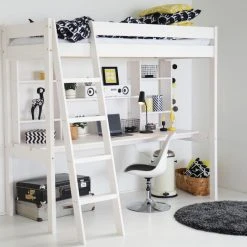 Veke Nukkumatti Korkea Parvisänky 80x200 Cm Kuultovalkoinen