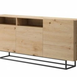 Eureka Jalo Senkki 180x37 Cm Tammi/musta -Veke Myymälä jalo senkki 180 tammimusta