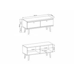 Eureka Jasmin Tv-taso 107x40 Cm Valkoinen/tammi -Veke Myymälä jasmin tv taso 107x40 valkoinen tammi