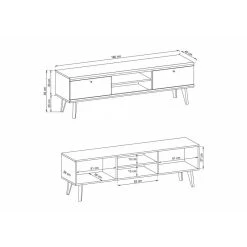 Eureka Jasmin Tv-taso 160x40 Cm Valkoinen/tammi -Veke Myymälä jasmin tv taso 160x40 valkoinen tammi 1