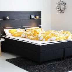 Veke Lumi Pocket Jenkkisänky 160 | L | Musta Bianca, 10cm Wenge Jalat