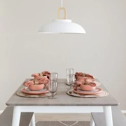 Veke Kaarna 4-hengen Ruokailuryhmä Penkeillä 130x90 Cm Harmaa/valkoinen