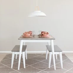 Veke Kaarna 4-hengen Ruokailuryhmä Penkeillä 130x90 Cm Harmaa/valkoinen 10 Veke Kaarna 4-hengen Ruokailuryhmä Penkeillä 130x90 Cm Harmaa/valkoinen -Veke Myymälä kaarna 4 hengen ruokailuryhma penkeilla harmaa valkoinen web 15