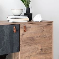 Eureka Kero Korkea Vitriini 93x39x133 Cm Tammi/harmaa -Veke Myymälä kero korkea vitriini 93x39 cm web 33