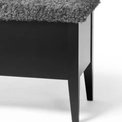 Torkelson Klinte Eteispenkki 45 Musta, Kansi Tummanharmaa Lampaantalja Jäljitelmä