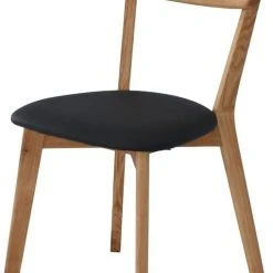 Veke Koto Tuoli öljytty Tammi, Musta PU-keinonahka Istuin -Veke Myymälä koto tuoli ljytty tammi 2