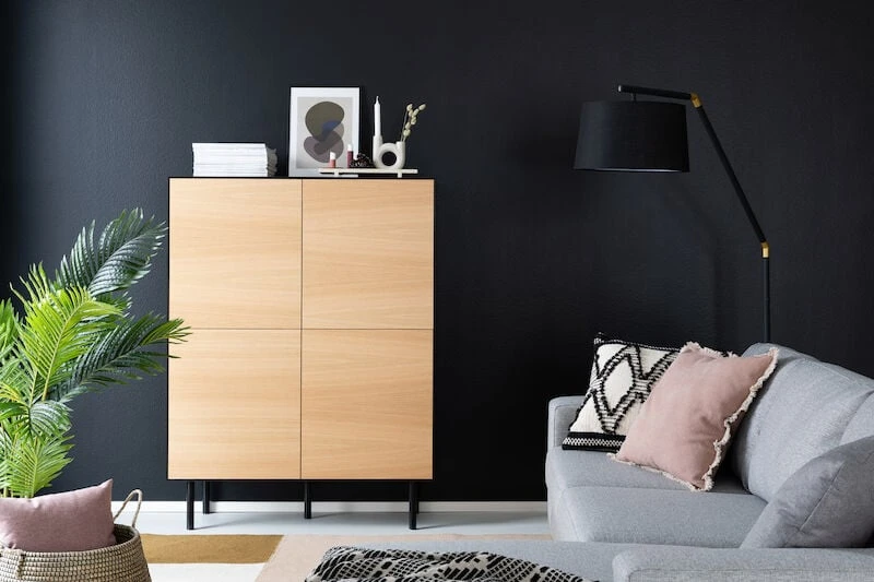 Veke Koto Kaappi 4-ovella Musta/tammi 4 Veke Koto Kaappi 4-ovella Musta/tammi - Image 2