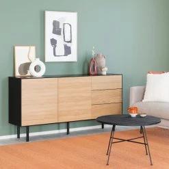 Veke Koto Senkki 160 Cm Musta/tammi -Veke Myymälä koto senkki 160cm musta tammi web 13