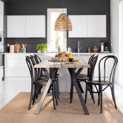 Veke Skara Tuoli Musta -Veke Myymälä lana lankkupoyta antiikkipetsattu musta 200x88cm skara tuoli musta miljoo