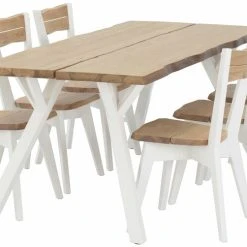 Veke Lana 6-hengen Ruokailuryhmä Antiikkipetsattu/valkoinen -Veke Myymälä lana ruokailuryhm 6 hengen antiikkipetsattu valkoinen 04