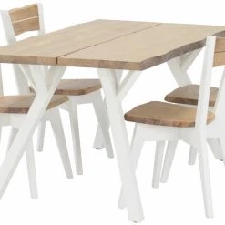 Veke Lana 4-hengen Ruokailuryhmä, Antiikkipetsattu/valkoinen -Veke Myymälä lana ruokailuryhma 4 hengen valkoinen antiikkipetsattu 04