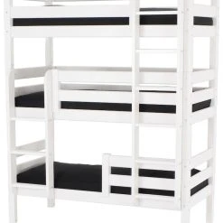 Veke Liisa Pieni 3-kerrossänky 70x155 Cm Valkoinen -Veke Myymälä liisa pieni 3 kerrossanky valkoinen patjoilla peitolla 04 2