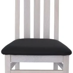 Lumi Tuoli Valkolakattu Tammi, Musta PU-keinonahka Istuin